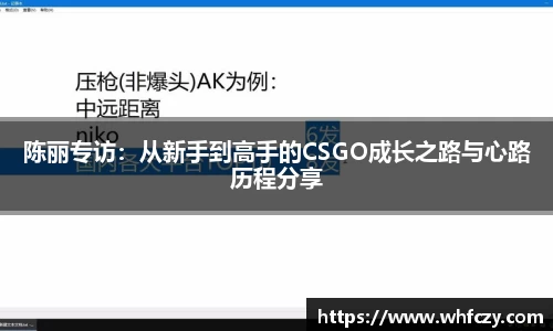 陈丽专访：从新手到高手的CSGO成长之路与心路历程分享